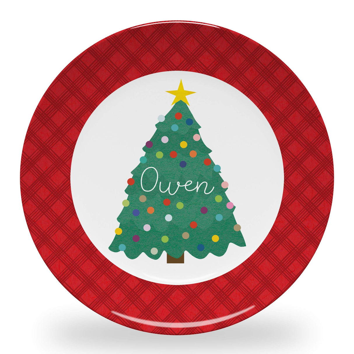 Tiny Expressions - Personalized Holiday Plates for Kids with Customized Name | BPA Free | Dishwasher Safe | Made in the USA (Christmas Plate)