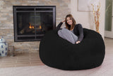 Chill Sack Bean Bag Chair: Giant 5' Memory Foam Furniture Bean Bag - Big Sofa with Soft Micro Fiber Cover - Black