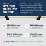 VITA Barre Wall-Mounted Single Ballet Barre, Geo, Wood | Fixed Height, Made in USA, Home, Studio or Gym Exercise Equipment for Kids & Adults | Dance, Fitness, Pilates