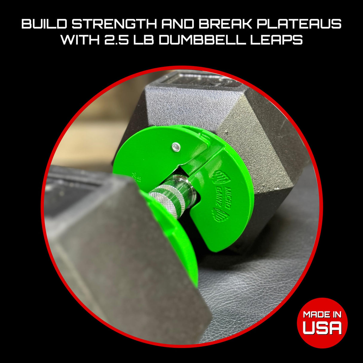 Micro Gainz Dumbbell Fractional 1.25lb Weight Plate, Ideal for Micro Loading, (Choose Color) 2 Piece Fractional Weight Plates, Designed for Dumbbell Training, Made In USA