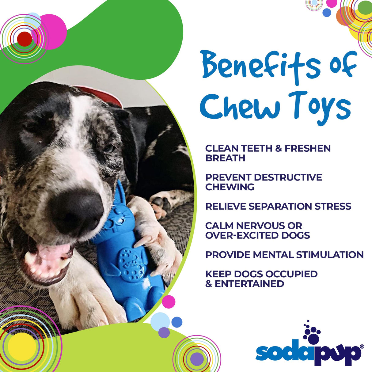 SodaPup Hot Dog – Durable Dog Chew Toy Made in USA from Non-Toxic, Pet Safe, Food Safe Nylon Material for Mental Stimulation, Clean Teeth, Fresh Breath, Problem Chewing, Calming Nerves, & More