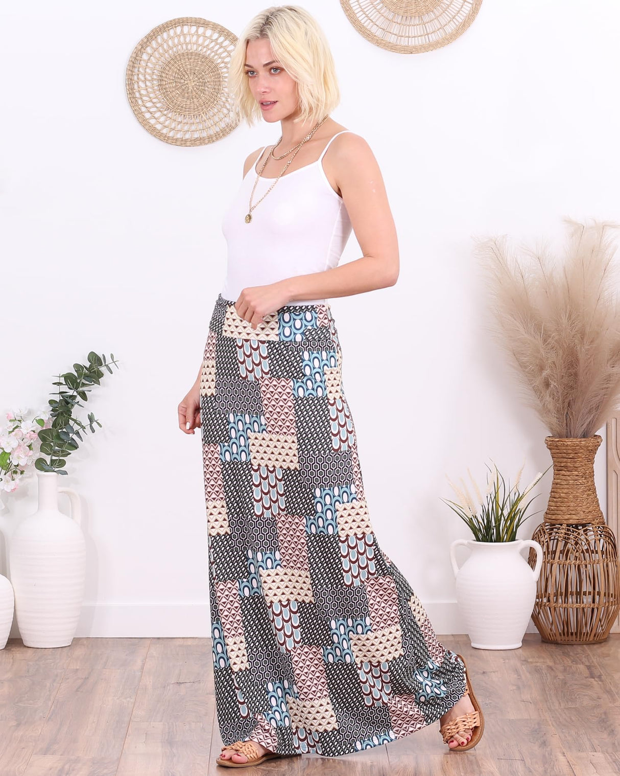 Popana Womens Long Maxi Skirt - Made in USA Long Skirts for Women Trendy - Casual Convertible Sundress Plus Size Maxi Skirt