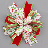 Christmas Cardinal Snowman Gingham Wreath Bow - Package Perfect Bows Made in USA