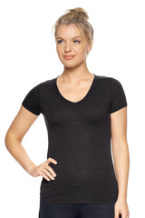 Expert Brand USA-Made Women's TriTec Performance Activewear Deep V-Neck T-Shirt