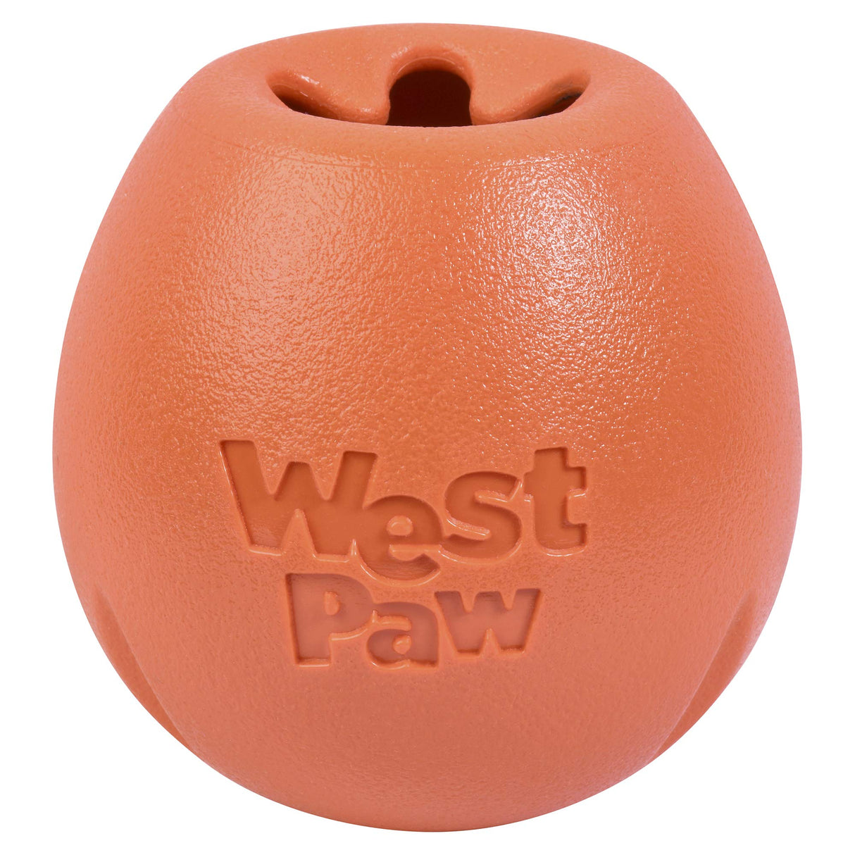 West Paw Zogoflex Rumbl Treat-Dispensing Dog Toy – Interactive Slow-Feeder Chew – Enrichment Toy Moderate Chewers, Fetch, Catch – Holds Kibble, (Eggplant, Large)