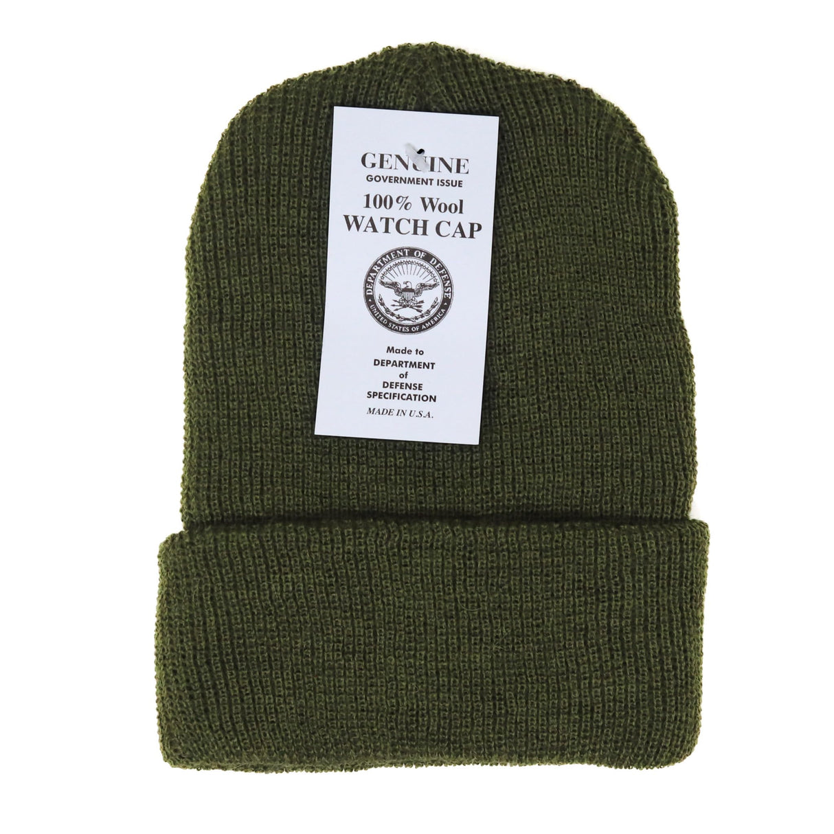 Warm Winter Watch Cap 100% Wool Beanie Made in USA to Military Specifications