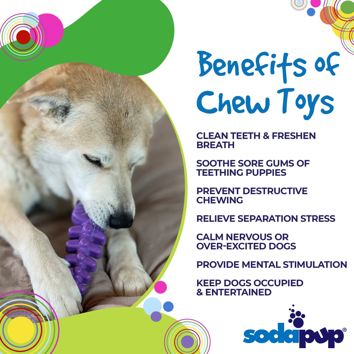 SodaPup Hot Dog – Durable Dog Chew Toy Made in USA from Non-Toxic, Pet Safe, Food Safe Nylon Material for Mental Stimulation, Clean Teeth, Fresh Breath, Problem Chewing, Calming Nerves, & More