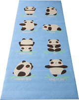 Bean Products Kids Size Sticky Yoga Mat | 3mm Thick (⅛”) x 60” L x 24” W | Non-Toxic, SGS Certified | Non-Skid & Non-Slip Eco-Friendly Exercise or Playtime Mat | Fun Colors & Designs | Panda