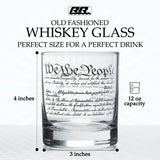 Rogue River Tactical USA Constitution Preamble Patriotic Veteran Old Fashioned Glass Gift For Patriot