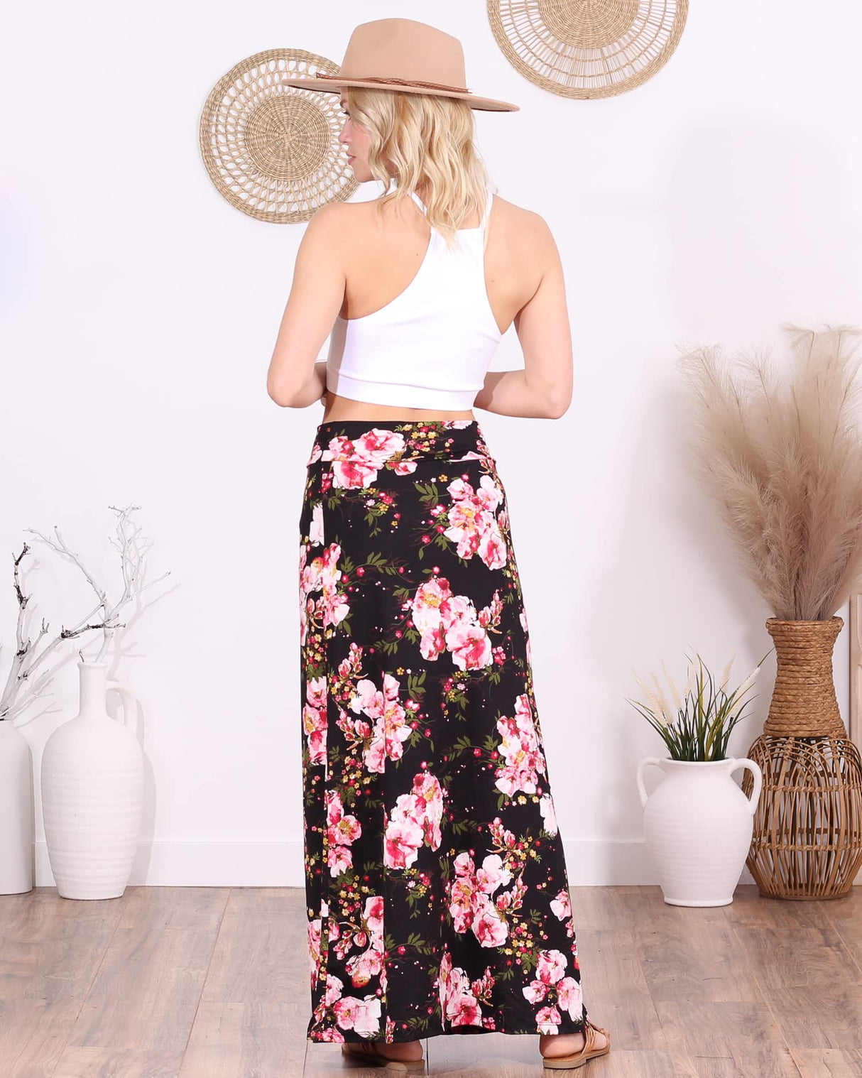 Popana Womens Long Maxi Skirt - Made in USA Long Skirts for Women Trendy - Casual Convertible Sundress Plus Size Maxi Skirt