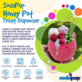 SodaPup Honey Pot – Durable Dog Treat Dispenser & Enrichment Toy Made in USA from Non-Toxic, Pet Safe, Food Safe Natural Rubber Material for Mental Stimulation, Problem Chewing, Calming Nerves, & More