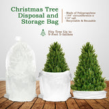 Jumbo Christmas Tree Removal Storage and Disposal Bag – Extra Large Plastic Bags Container to Cover Xmas Trees Up to 9feet 5inch, Heavy Duty, Disposable, Bio-Friendly, Made in USA(White) byHomesphere