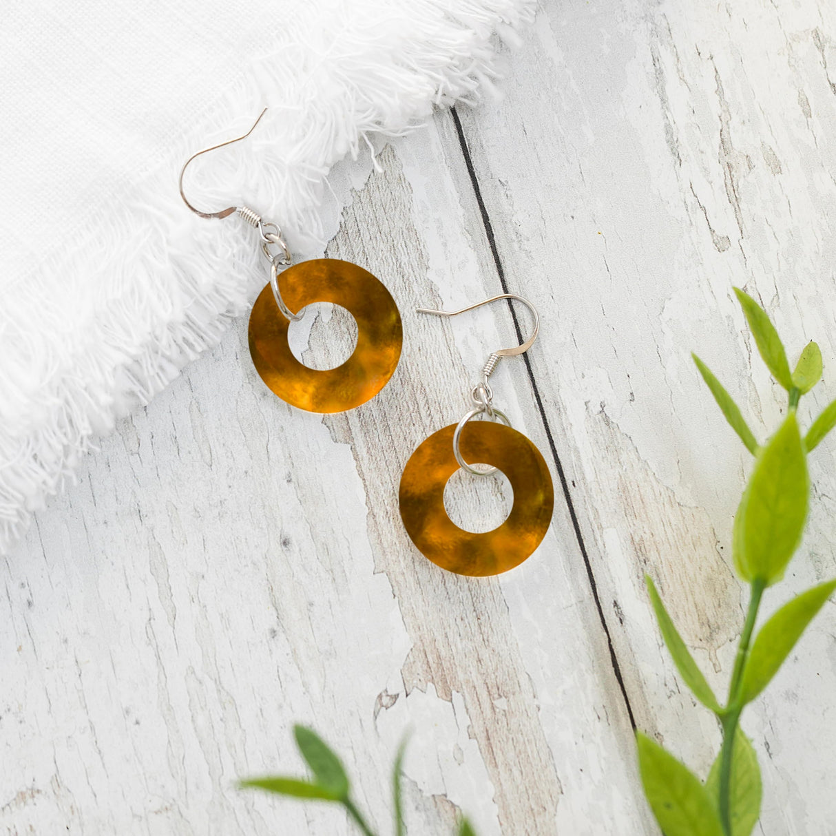 Bottled Up Designs Handmade Glass Hoop Earrings, Recycled Vintage Glass, Sterling Silver, Eco Friendly, Made in USA, Mothers Day, Women, Anniversary (Red 1940s Beer Bottle)