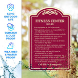Sigo Signs, Fitness Center Rules Use Equipment at Your Own Risk Décor Sign, Green Light, 12x18 Inches, ACM, Fade Resistant, Made in USA