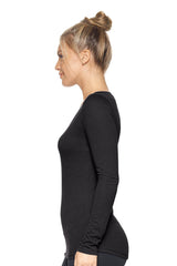 Expert Brand USA-Made Women's TriTec Activewear Performance Long Sleeve Scoop Neck T-Shirt