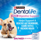 Dentalife Purina Plus Digestive Support Chicken and Pumpkin Flavor Small/Medium Dog Dental Chews, MP - 19 ct. Pouch