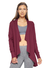 Expert Brand USA-Made Women's MoCA Cotton Blend Front Drape Cardigan