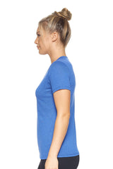 Expert Brand USA-Made Women's Activewear Performance Heather V-Neck T-Shirt