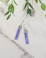 Recycled Antique Bottle and Dishware and Sterling Silver Bottoms Up Lever Back Earrings (Vintage Mason Jar)
