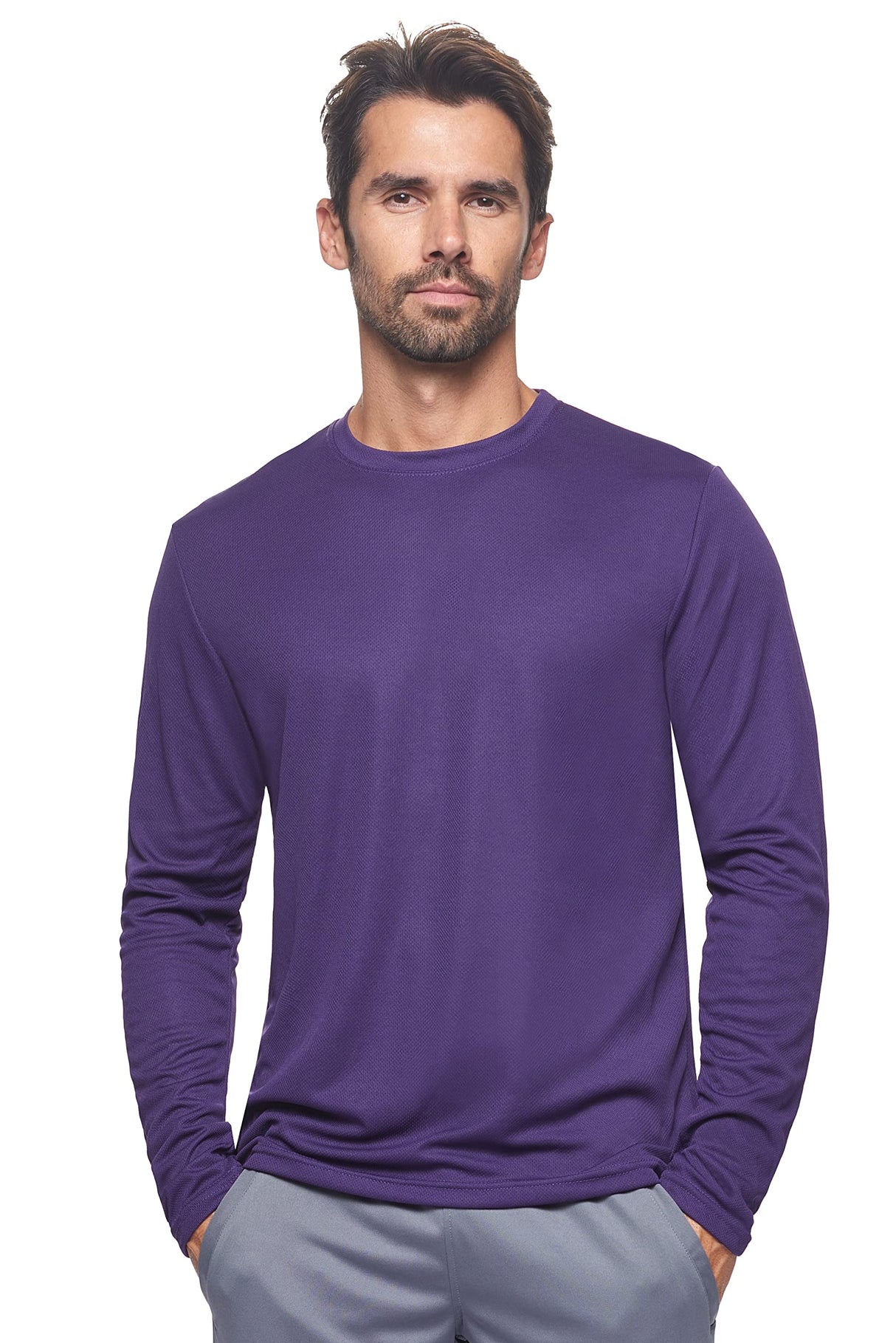 Expert Brand USA-Made Men's Oxymesh Dry Fit Athletic Long Sleeve Shirt