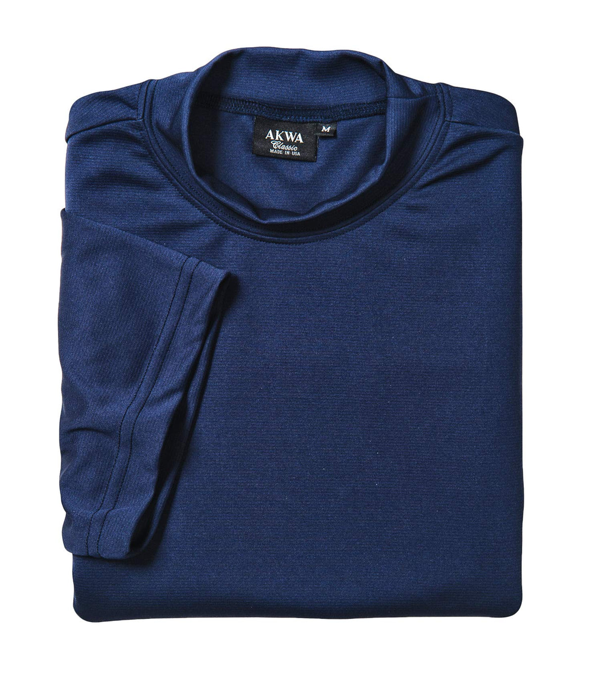 Akwa Men's Moisture Wicking Mock Turtle Tee Made in USA Lightweight Soft T-Shirt Made in USA