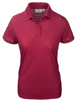 Akwa Made in USA Women's Dry Wicking Polo Shirt with Check Pattern and No-Curl Collar