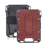 Dango Slim Minimalist Wallet for Men - RFID Blocking - Leather- Bifold, Rawhide/Raw Aluminum