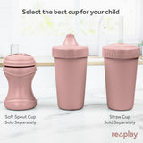 Re-Play Made in USA 10 Oz. Sippy Cups for Toddlers, Pack of 4 - Reusable Spill Proof Cups for Kids, Dishwasher/Microwave Safe - Hard Spout Sippy Cups for Toddlers 3.13" x 6.25", Desert Roses