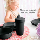Re-Play Made in USA 10 Oz. Sippy Cups for Toddlers, Pack of 4 - Reusable Spill Proof Cups for Kids, Dishwasher/Microwave Safe - Hard Spout Sippy Cups for Toddlers 3.13" x 6.25", Desert Roses