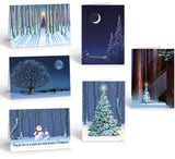 Stonehouse Collection Assorted Christmas Cards | Winter Forest Holiday Boxed Cards | USA Made | 18 Beautiful Christmas Cards & Envelopes (Forest)