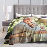 Ships Next Day,Custom Blanket with Picture Made in USA,Personalized Photo Blanket for Family Anniversary Christmas Birthday Halloween Valentines