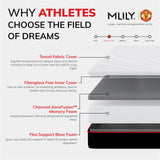 MLILY Queen Size Mattress Bed Mattress, Manchester United 12 Inch Memory Foam Mattress, Cool Sleep & Pressure Relief, Made in USA, White