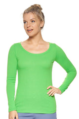 Expert Brand USA-Made Women's TriTec Activewear Performance Long Sleeve Scoop Neck T-Shirt