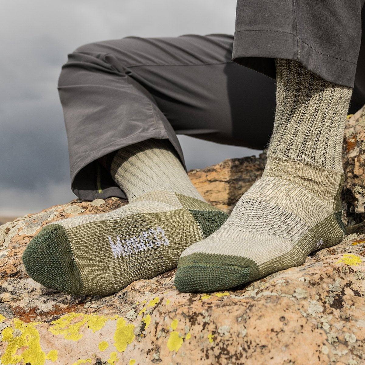 Merino Wool Crew Hiking Sock - Moisture Wicking Sock - Cushioned Sock