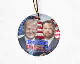 Trump Vance 2024 Christmas Ornament 2024, Christmas Tree Decor, Political Trends, Ceramic Ornament, Gift for her and Him, Made in USA.