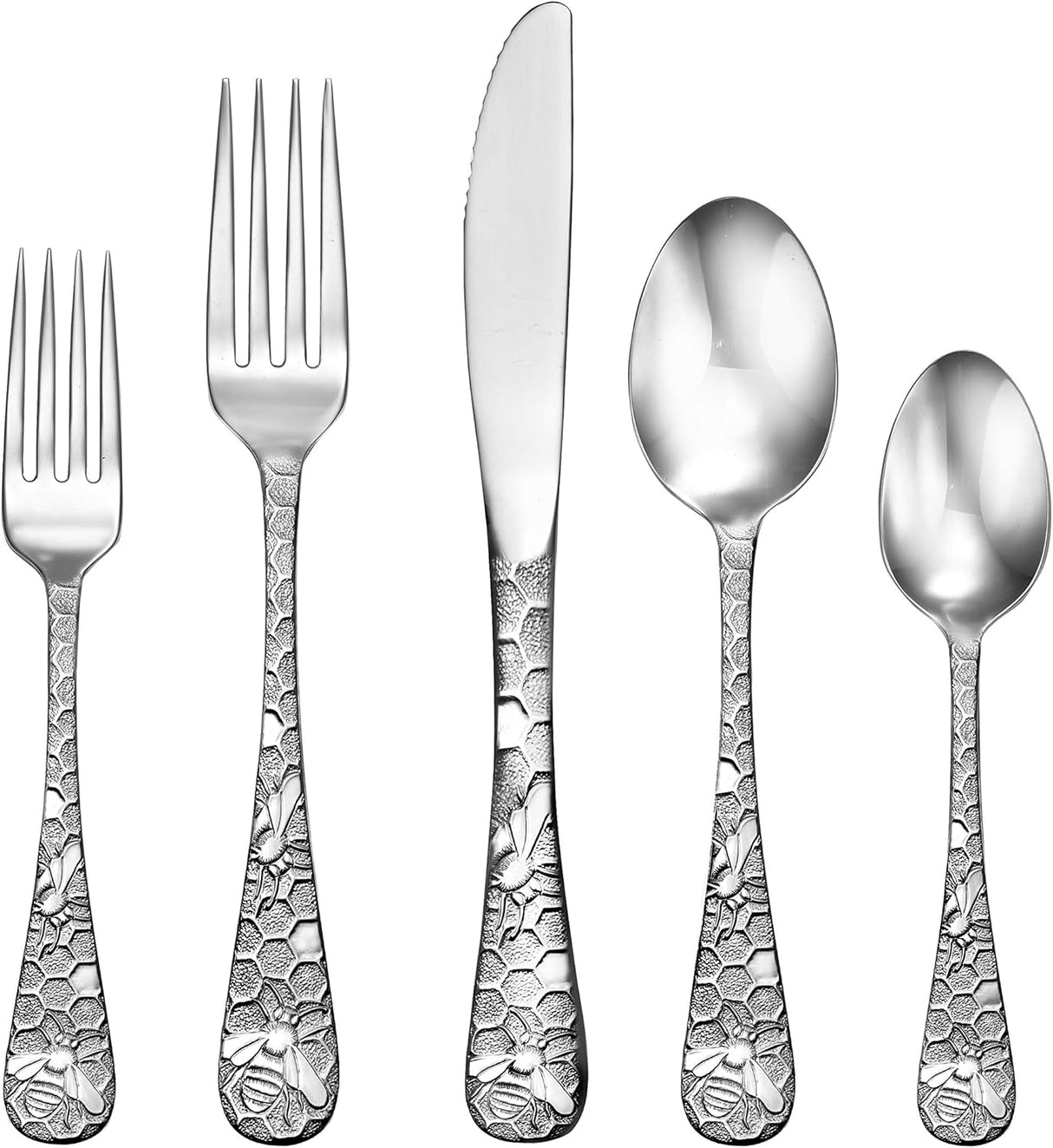 Liberty Tabletop Honey Bee 40 Piece Silverware Set Service for 8 Flatware Made in USA 18/10