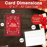 Merry Christmas Cards for Business & Family (Variety Pack 4 Holiday Designs) Greeting Card Set Pack of 20 Holiday Cards with Envelopes (5x7 inch - A7) Office, Work, Employees & Clients VP2405