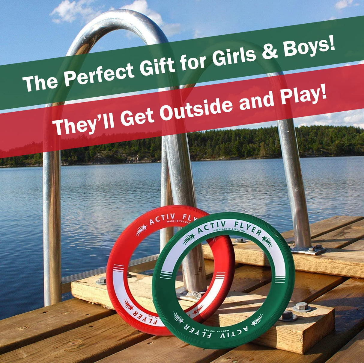 Activ Life Kid’s Flying Rings [2 Pack] They Fly Straight & Don’t Hurt! 80% Lighter Than Standard Frisbees - Replace Screen Time with Healthy Family Fun - Get Outside & Play! Proudly Made in The USA