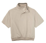 Akwa Men's Microfiber Woven Water Repellent Short Sleeve Snap Button Placket Pullover Windshirt