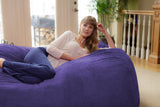 Chill Sack Bean Bag Chair: Huge 6' Memory Foam Furniture Bag and Large Lounger - Big Sofa with Soft Micro Fiber Cover - Red Furry