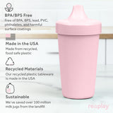 Re-Play Made in USA 10 Oz. Sippy Cups for Toddlers, Pack of 4 - Reusable Spill Proof Cups for Kids, Dishwasher/Microwave Safe - Hard Spout Sippy Cups for Toddlers 3.13" x 6.25", Desert Roses