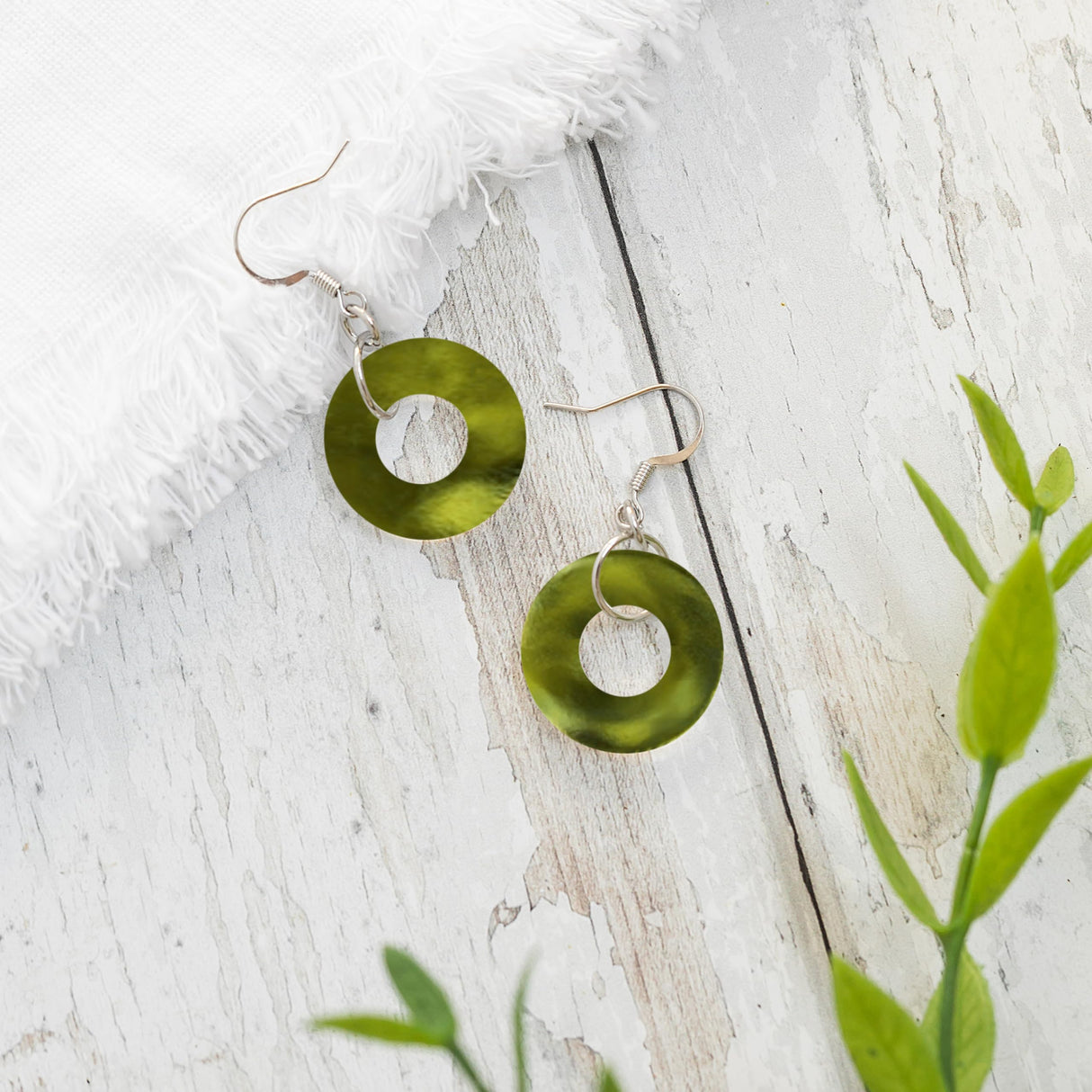 Bottled Up Designs Handmade Glass Hoop Earrings, Recycled Vintage Glass, Sterling Silver, Eco Friendly, Made in USA, Mothers Day, Women, Anniversary (Red 1940s Beer Bottle)