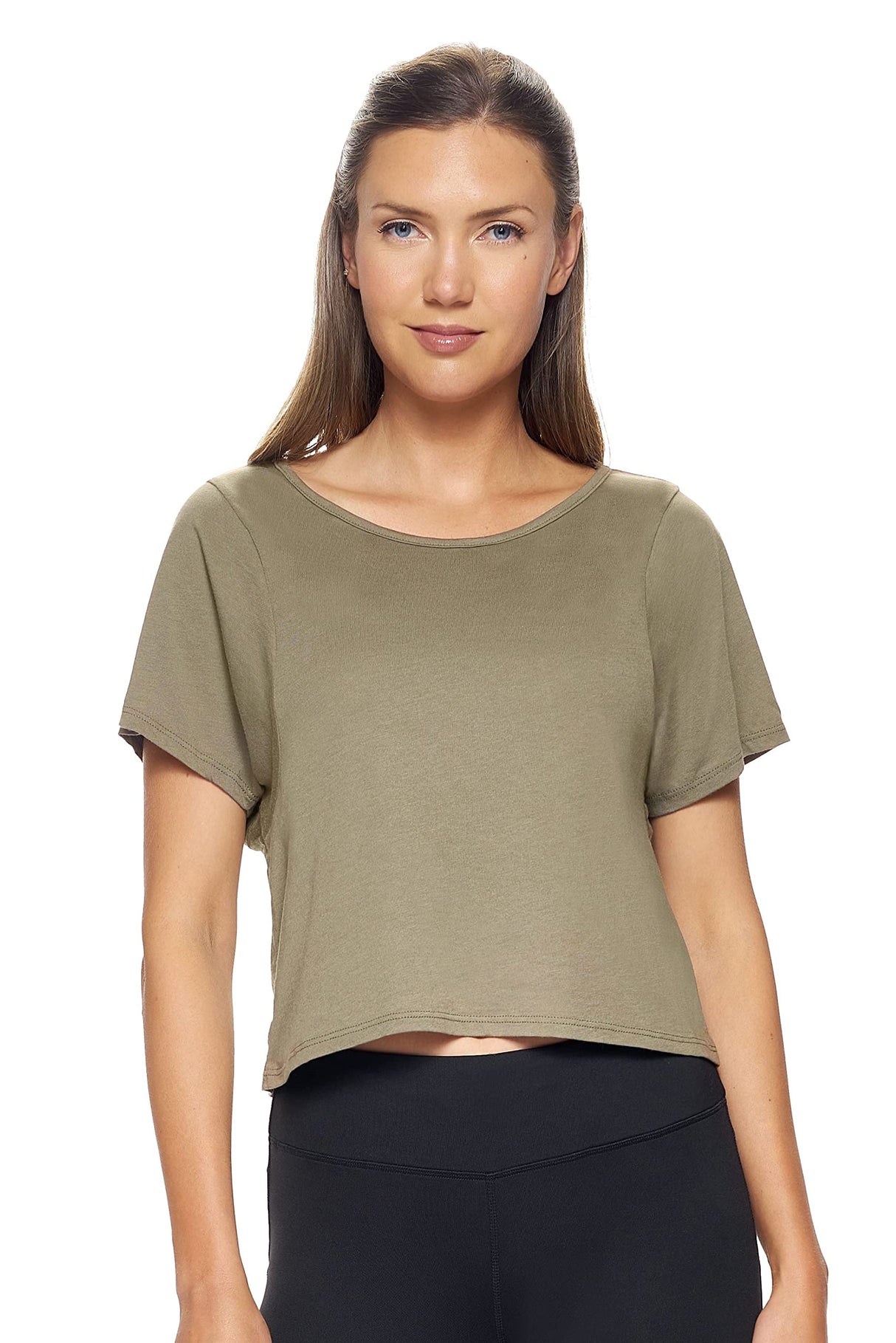 Expert Brand USA-Made Women's MoCA Cotton Blend Cropped Shirt