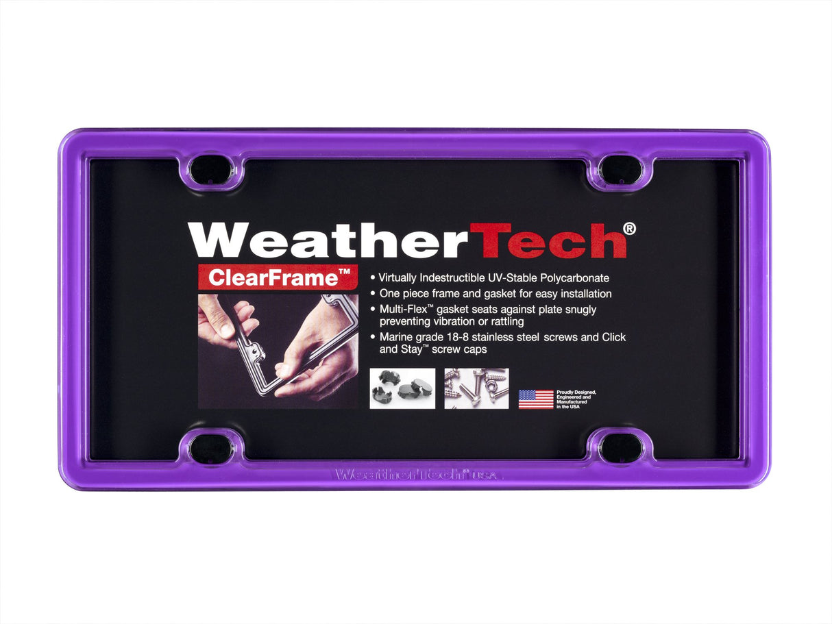 WeatherTech ClearFrame License Plate Frame, Baby Blue