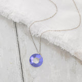 Bottled Up Designs Handmade Glass Hoop Necklace, Recycled Antique Bottles, Made in USA, Birthday Gifts, Mothers Day, Women, Anniversary (Cobalt 1960s Skin Cream Jar)