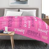 Custom Blanket with Name, Soft Cozy Personalized Name Blankets for Kids, Girls, Boys, Adults, Customized Christmas Blanket for Women, Men, Newborn, New Mom, Red Colors, Made in USA