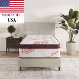 Ottomanson 9" Queen Mattress in a Box Made in USA, Medium-Firm Mattress, Hybrid Mattress Cool Improved Airflow with Edge to Edge Pocket Coil, Bed in A Box, Ottopedic