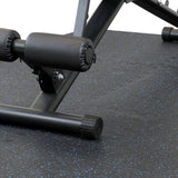 Xspec 8mm (5/16") Heavy Duty All Rubber Gym Mat Flooring Interlocking Rubber Tile, Made in USA, Grey/Black or Blue/Black, 24"X24"X0.3" (4-Pack, 16 sq. ft. Total)