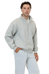 Los Angeles Apparel Heavy Fleece X Half Zip Sweater (Piece Dye)