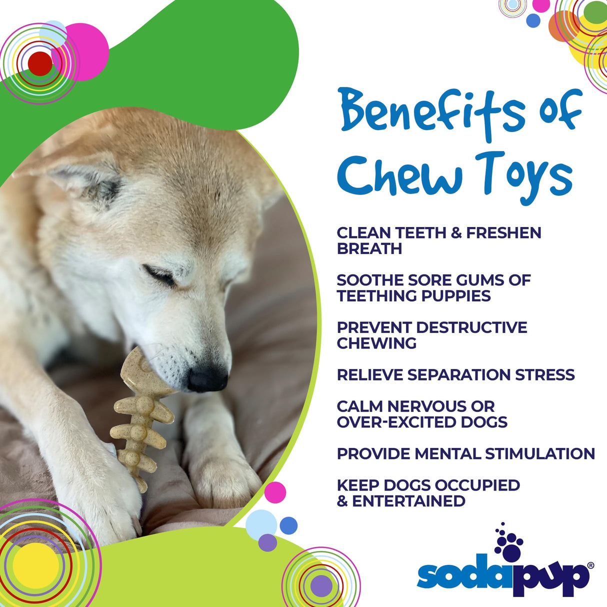 SodaPup Hot Dog – Durable Dog Chew Toy Made in USA from Non-Toxic, Pet Safe, Food Safe Nylon Material for Mental Stimulation, Clean Teeth, Fresh Breath, Problem Chewing, Calming Nerves, & More